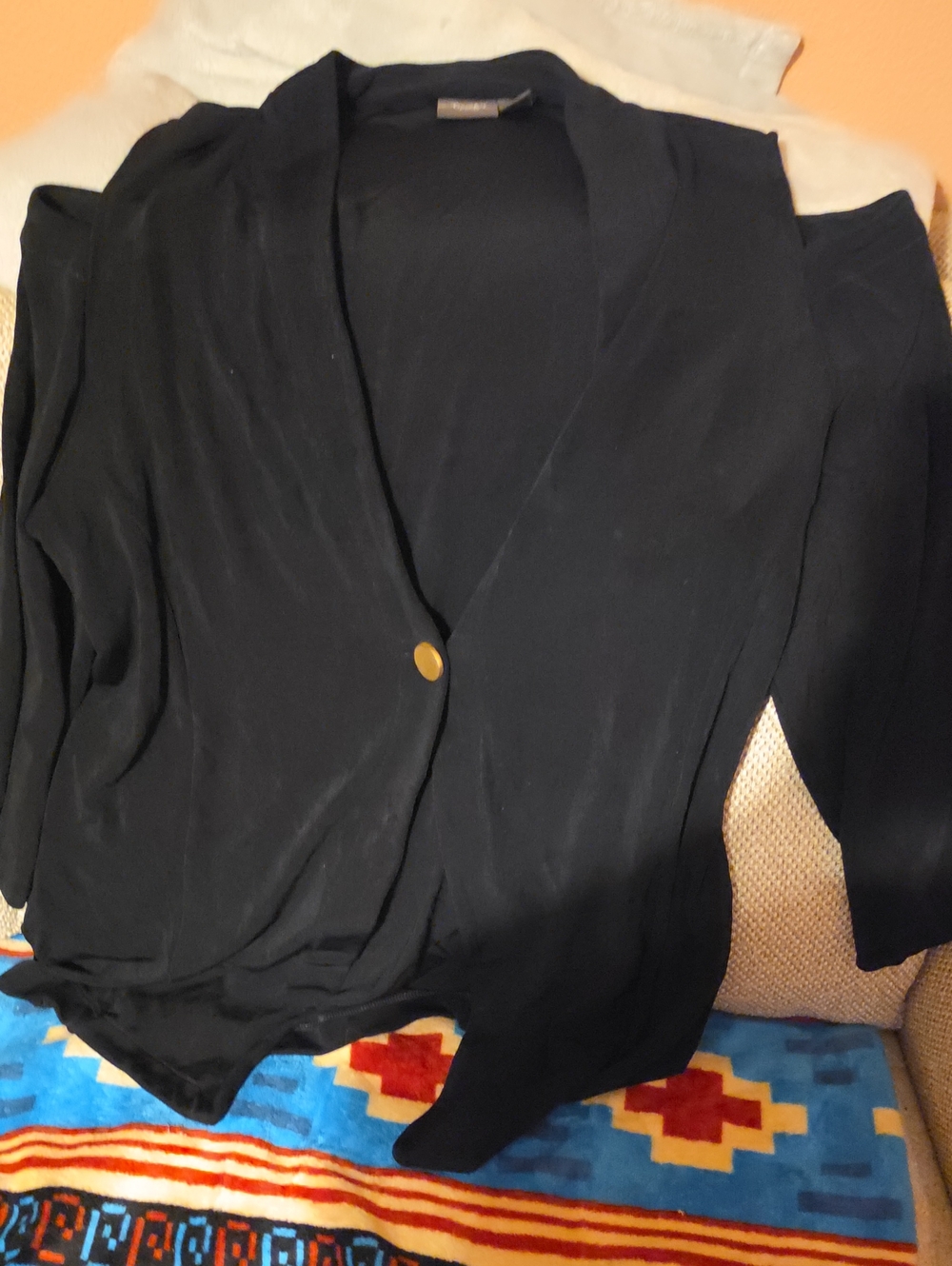 Women’s Black Single-Button Draped Blazer